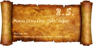 Manojlovics Sándor névjegykártya